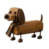 Dachshund Dog Statue Plaid Scarf Figurine, Retro with Paw Miniature Puppy Decoration Print Charm, Handcrafted Mini Desktop Office Accessories