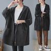 2025 Retro Wool Hooded Jacket for Women - Plus Size, Belly-Covering, Slimming, Versatile for Spring, Autumn, and Winter.