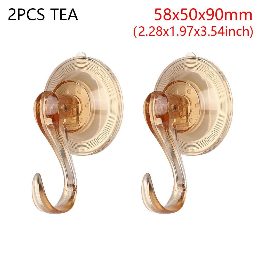 

Rails Transparent Storage Hanger Nut Removable Screw Wall Rack Suction Cup Suckers Wall Hooks 58x50x90mm-2pcs tea