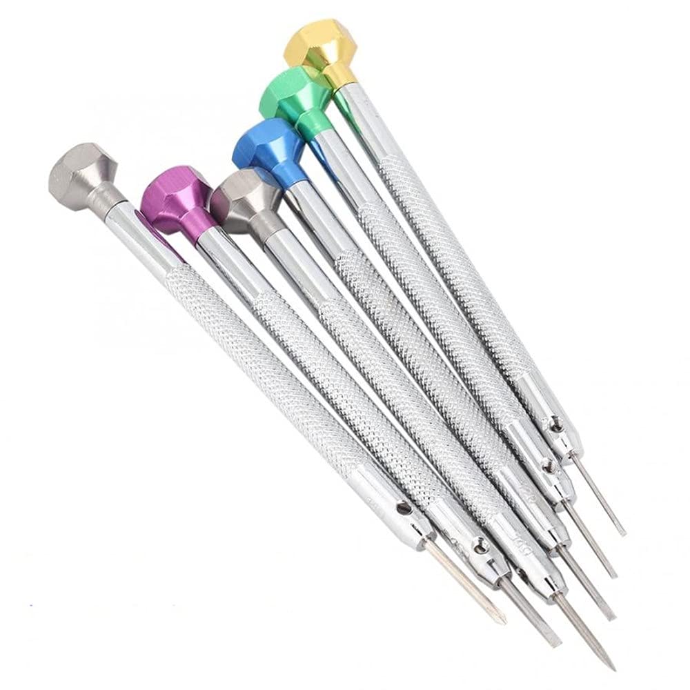6 Sizes Set Precision Steel Flat Head Screwdriver Blade for Watch Jewelry Jewelry Watchmaker Tools Watchmaker Repair Tools + -0.8~-1.6