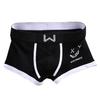 Men Boxer Underwear Mid-rise Elastic Wide Waistband Shorts Briefs Cartoon Print Slim Fit Sleeping Underwear