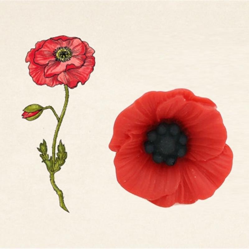 10pcs Elegant Poppy Shaped Brooch Stylish Flower Breastpin Remembrance Day Lapel Pin for Women Girls Memorial Day Gift