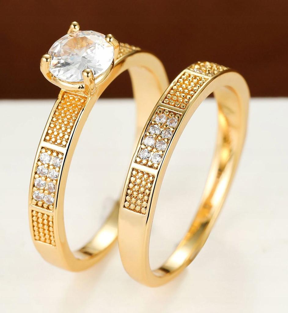 Gold Wedding Rings Steel Pair Gold Plated S.17/19