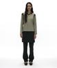 PARTIMENTO WOMEN Striped Colorblock Polo Tee_Light Khaki