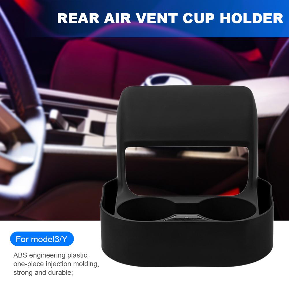 Multifunctional Beverage Bottle Holder Rear Air Vent Cup Holder Car Drinks Holder Center Console Cup Bracket for Tesla Model 3/Y