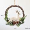 NUCHI Christmas Elk Rattan Wreath for Door or Shop Decoration