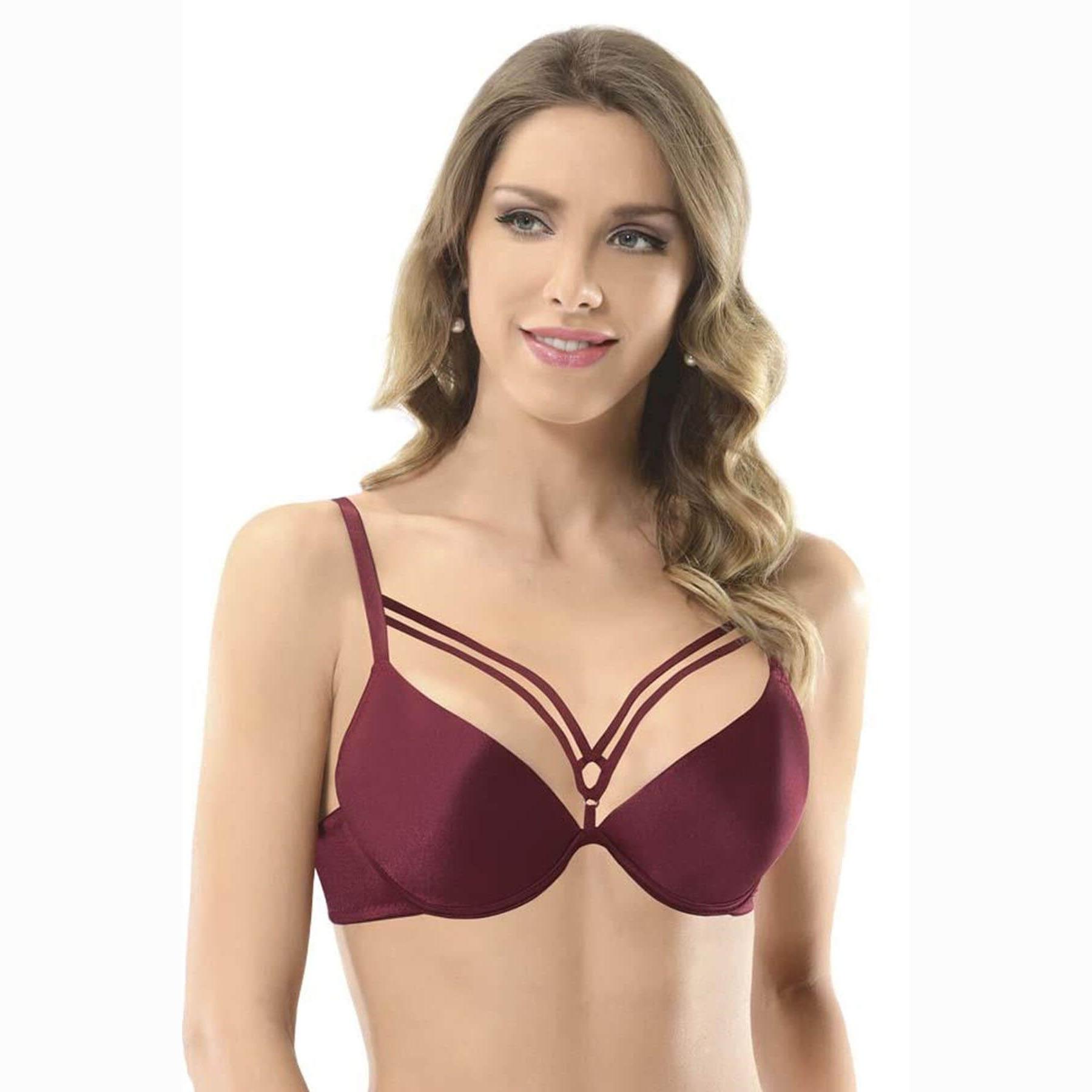 

Бордовый красный бюстгальтер без подкладки на тонкой полоске на косточках 3696