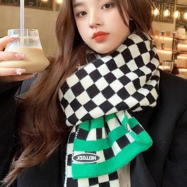 Winter New Korean Style Versatile Scarf for Women  High Looking Ins Style Knitted Student Warm Scarf  Universal for Men
