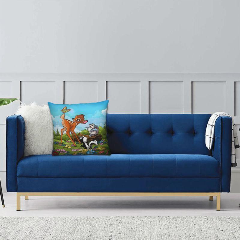 Disney Film Bambi Cartoon Pillow Case 40x40cm Bedroom Decoration Cute Kawaii Anime Cushion Decoration Salon Square Pillowcase