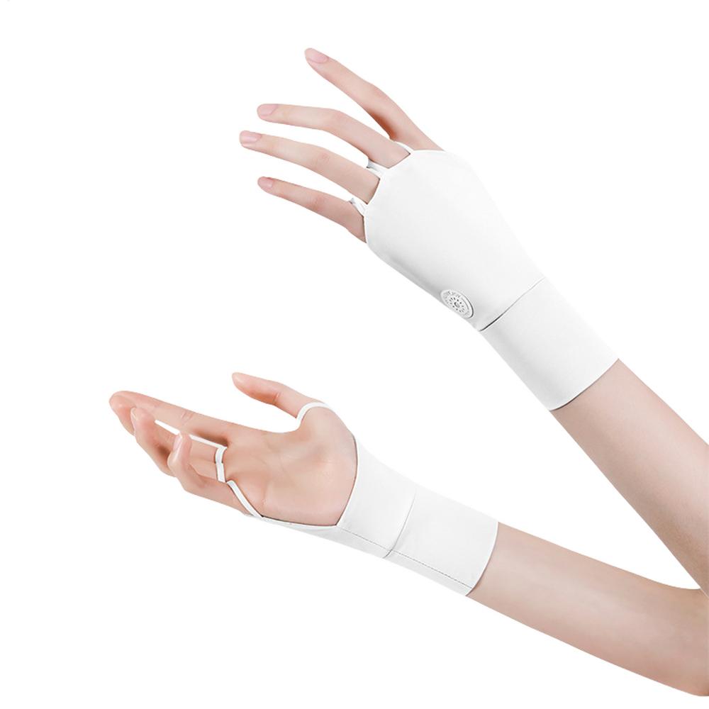 Women Protector Golf Gloves Cool Breathable Half Finger Glove Ice Silk Wrist Wristband Ice Silk Mittens Outdoor