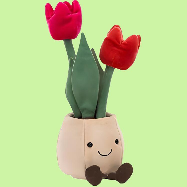 Jellycat Fun Plant Series Tulip Flower Jar Funny Doll Plush Doll Sitting 30cm High