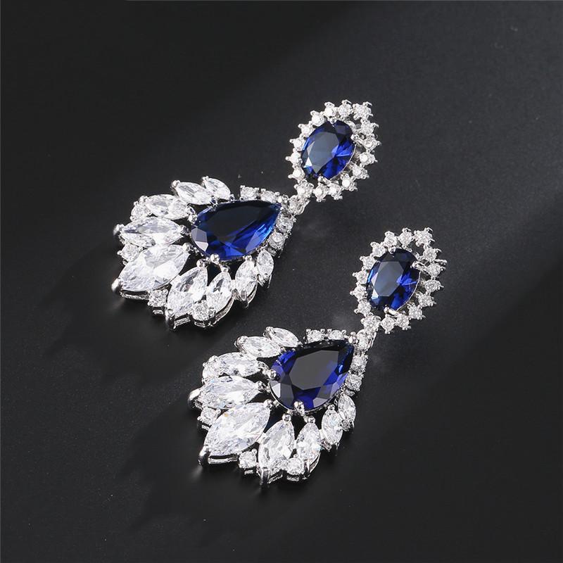 

Модные серьги-подвески в виде люстры из кубического циркония ААА, цвет белого золота, кристалл, цирконий для женщин на свадьбу, вечеринку