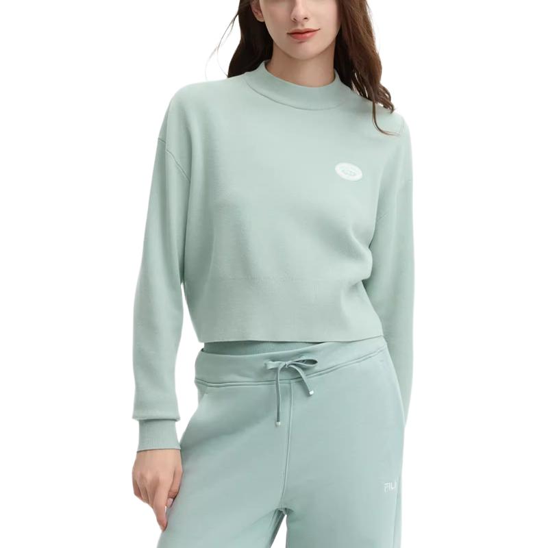 Fila Original Fashion Casual Comfortable Short Pullover Knit Sweater Women Sweater Green F51W449401F-LG