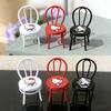 1Pcs Home Dinning Chair Dollhouse Hellokitty Miniature Matal Bistro Backrest Chair Fairy Garden Building Furniture Accessories