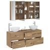 Bathroom Furniture Set 4 pcs Artisan Oak Engineered Wood and Glass
