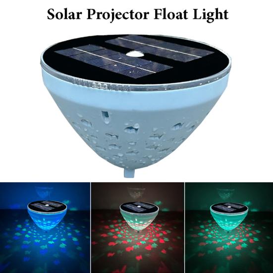 Solar Floating Pool Lights, Waterproof Automatic Switch Floating Lighting, with Smart Sensor Control Color-Changing Projection Pool Light