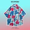 Men’s Hong Kong Style Retro Floral Short Sleeve Shirt - Hawaiian Design, Rebellious, Versatile, Loose-Fit, Summer Wear, Perfect for Couples.