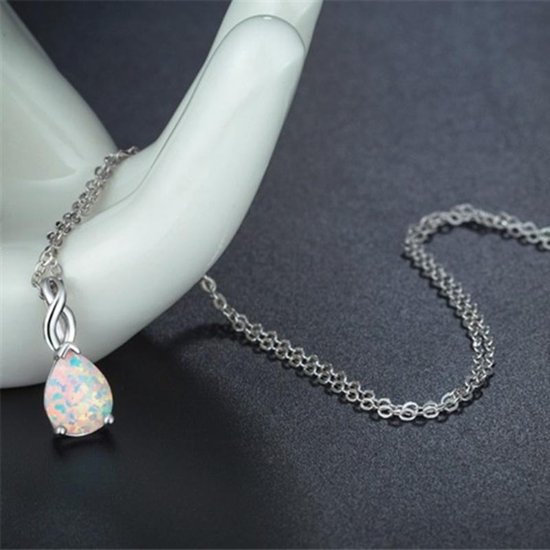 Böhmischer Imitations-Wassertropfen-Opal-Anhänger Halskette Für Frauen Mädchen Party Glamour Schmuck Verlobung Ehering Accessoires
