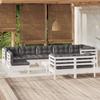 Day and Night - Day and Night Garden Furniture 10 Pieces with White Cushions Solid Pine Wood