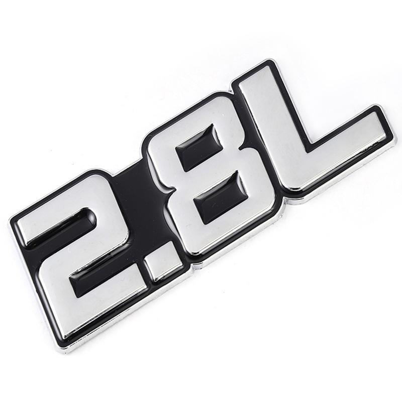 3D Metal Car Sticker 2.0L 2.2L 2.3L 2.4L 2.5L 2.8L 3.0L 3.5L Logo Emblem Badge Decals for BMW Audi Volkswagen Ford Toyota Honda