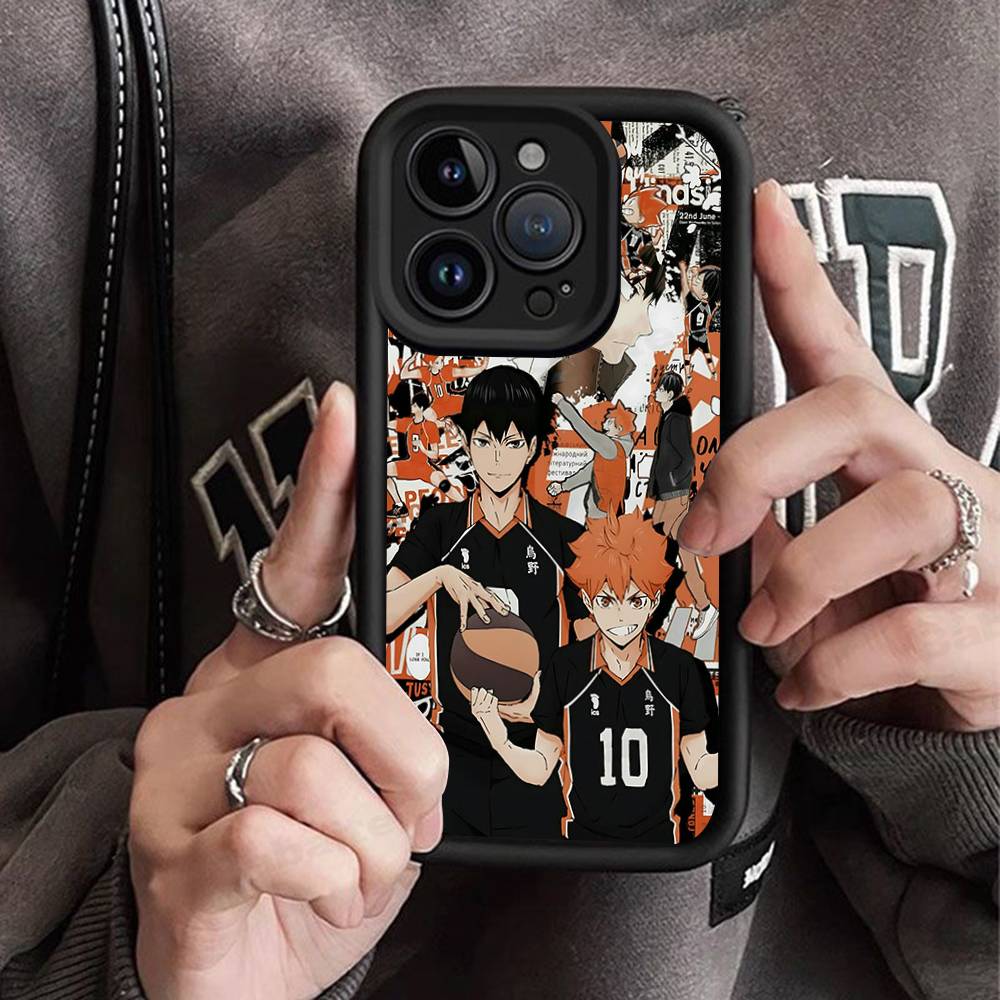 Japan Anime Haikyuu For iPhone 17 Pro Max 16 15 14 13 12 11 Plus Black Soft Phone Cover