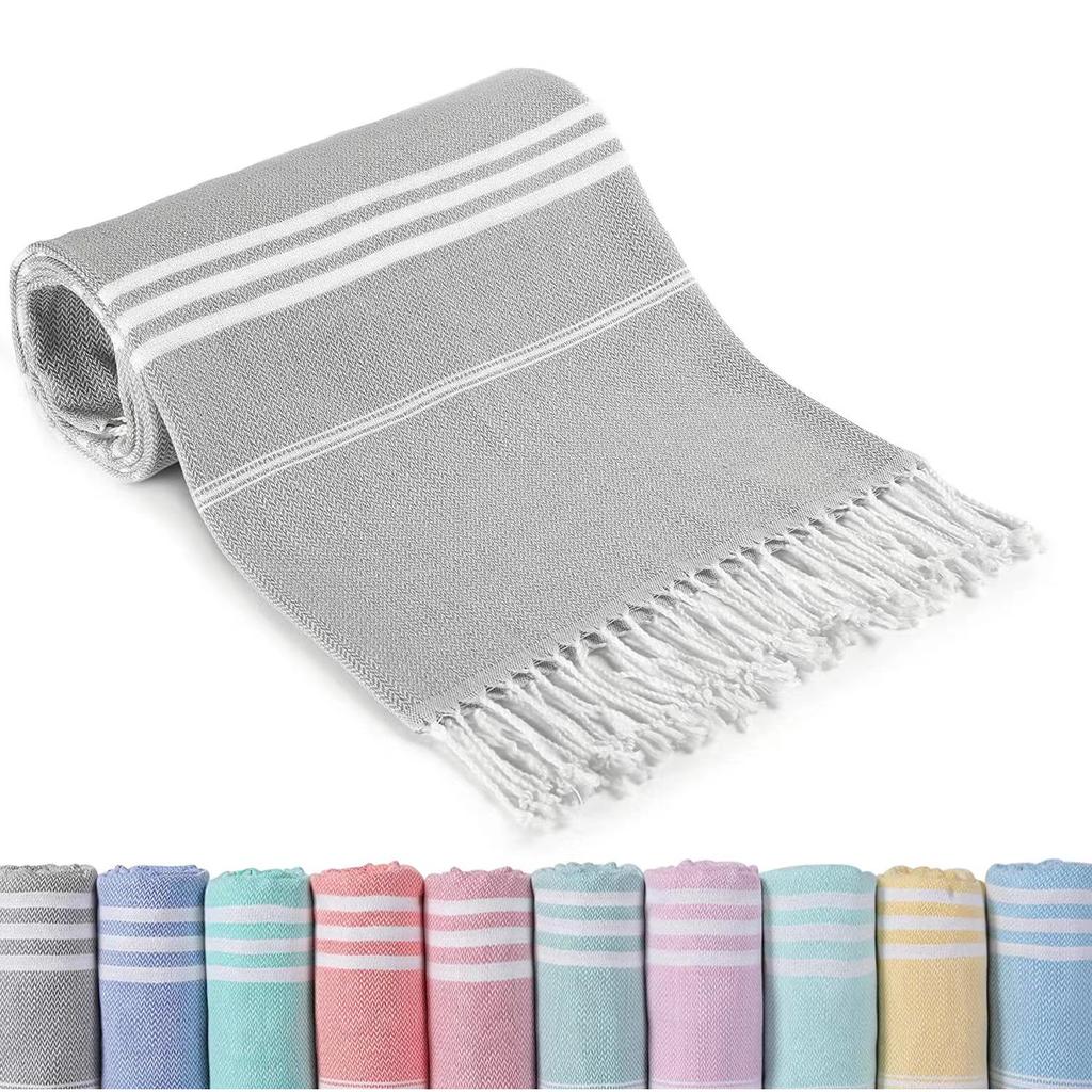 Custom Printed Turkish Cotton Beach Towel Fast Dry Soft Sand Free Towel for Beach and Pool