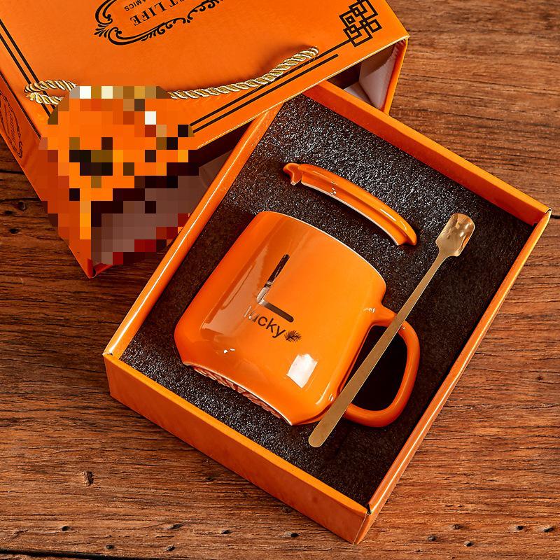 Ceramic 55° Temperature-Control Mug Set with Lid & Gift Box