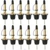 12 Pack Liquor Bottle Pourers Stainless Steel Olive Oil Dispenser Spout, Alcohol Pourer Spouts Dust Caps