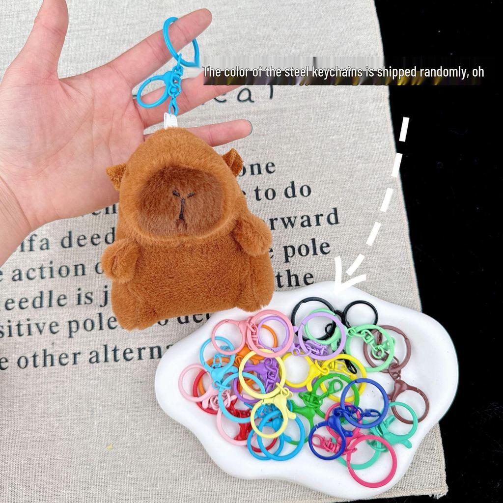 Capybara Plush Toy Keychain – Cute Stuffed Animal Backpack Clip