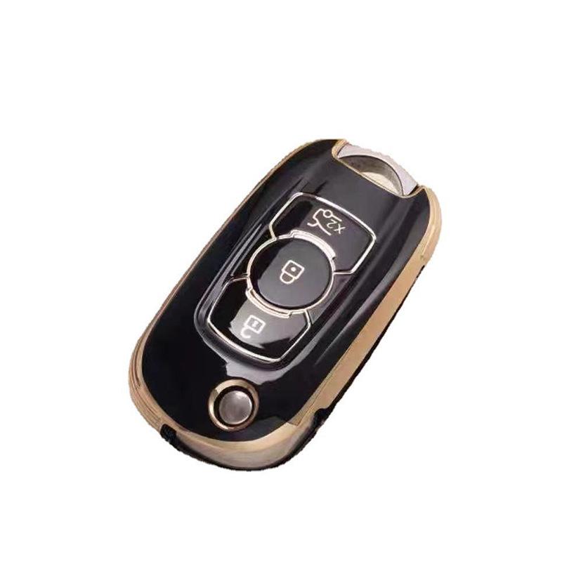 Gold Edge Key Case for Buick: Compatible with Verano 19, Regal, LaCrosse, Excelle, and Yinglang Models.