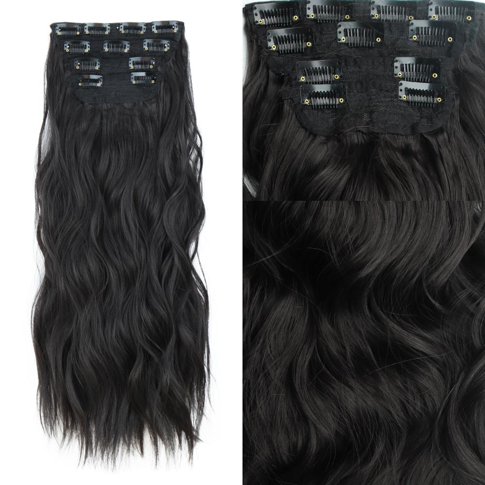 

MISSQUEEN Натуральный Коричневый Женский Модный Длинный Волнистый Наращивание Волос Синтетическое Волокно Невидимые Заколки Женская Повседневная Одежда Шиньон 22 Inch