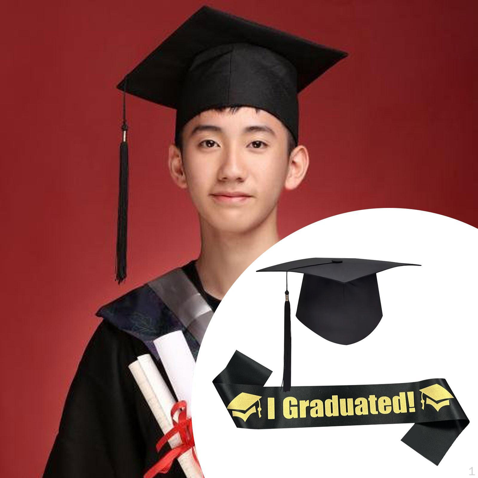 

Комплект из шапочки и ремешка для выпускного фото средней школы I Graduated