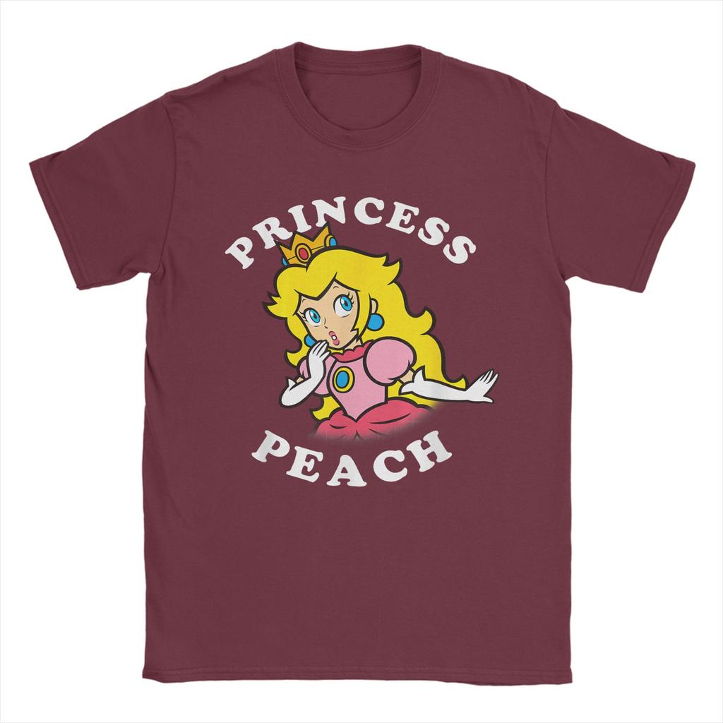 Unisexs Super Marios Princess Peach Big Character Portrait T Shirt Pure Cotton Clothes Short Sleeve O Neck Tees 6XL TShirts