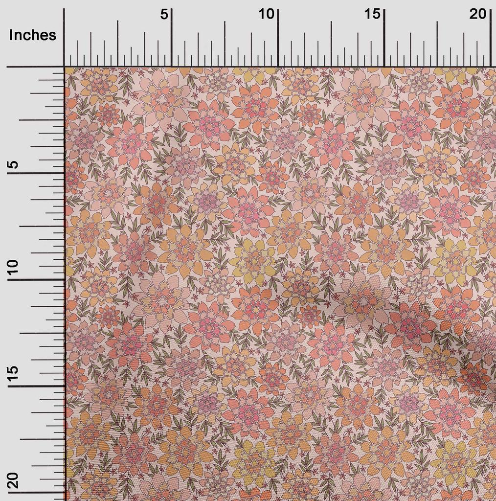 oneOone Cotton Flex Dusty Pink Fabric Floral Retro Diy Clothing Quilting Fabric Print Fabric By Yard 40 Inch
