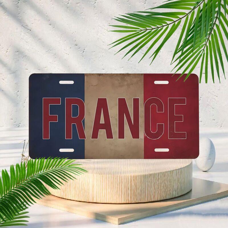 

Vintage French flag themed decorative license plates car license plates decorations for homes cafes garages and other places 15x30cm(5.9x7.8inch)