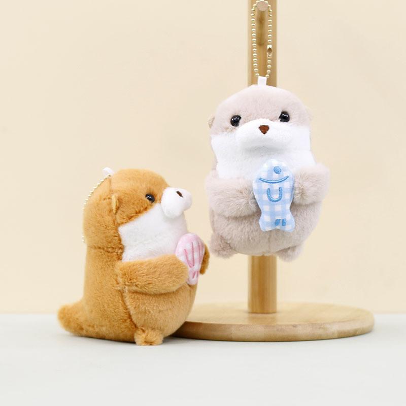 Adorable Plush Seal Keychain Soft Plush Toy Cute Marine Animal Bag Charm Gray Seal