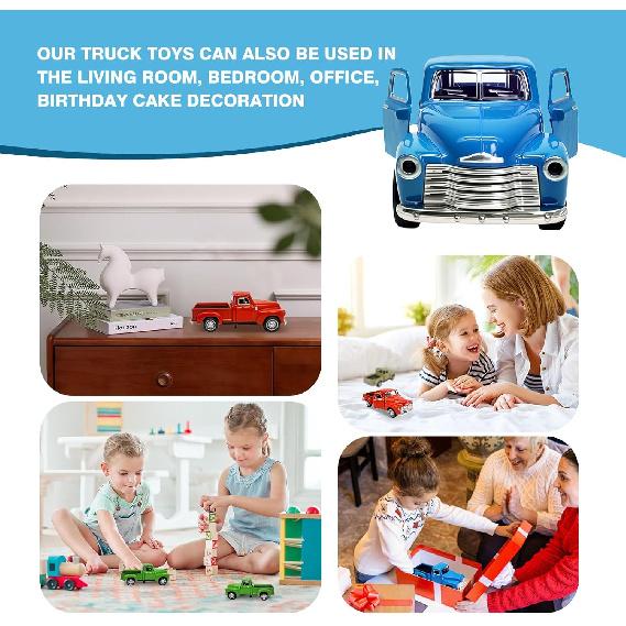 Little Blue Truck Toy for Toddlers 2 3 4 5 6 7 8 Year Old Boys Girls,1:32 Alloy Toddlers Car Toy Driveable,Car Door Can Open,Toy Trucks for Kids