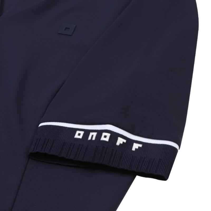 ONOFF Women S DarT VariaTion Collar T ShirT Of9303la Navy