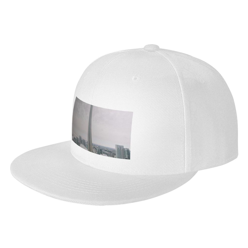 Fashion CN Tower Morning Poster Flat Brim Sun Hat Covering Face Without Makeup Brand Unisex Caps