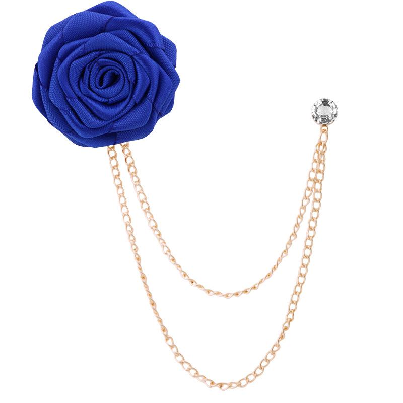 Charm Fashion Wedding Suit Lapel Tassel 1pc Brooch Pin Rose Flower Bouquet Collar Pins Men Jewelry