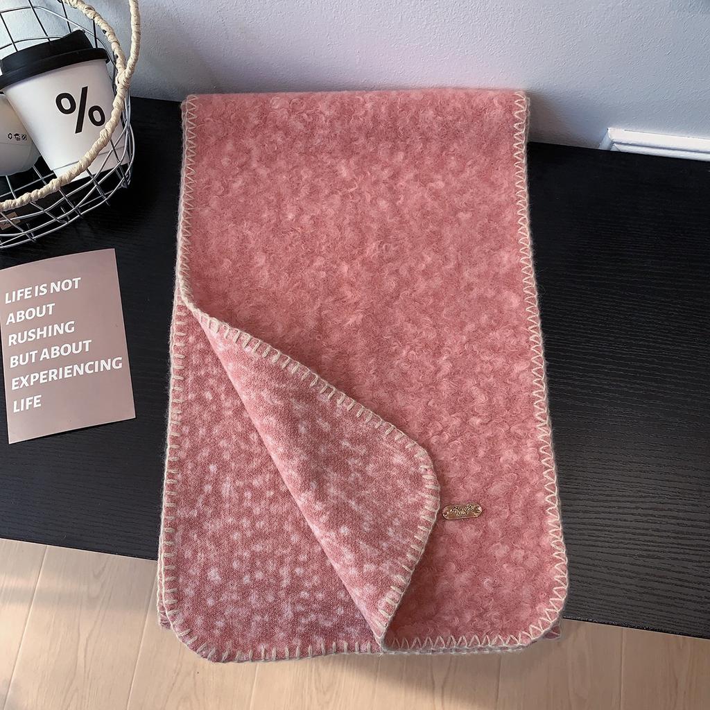 Autumn Winter Pink Scarf Women Soft Warm Scarf Korean Fashion Solid Color Wrap Shawl Lady Mujer Casual Sweet Preppy Style New