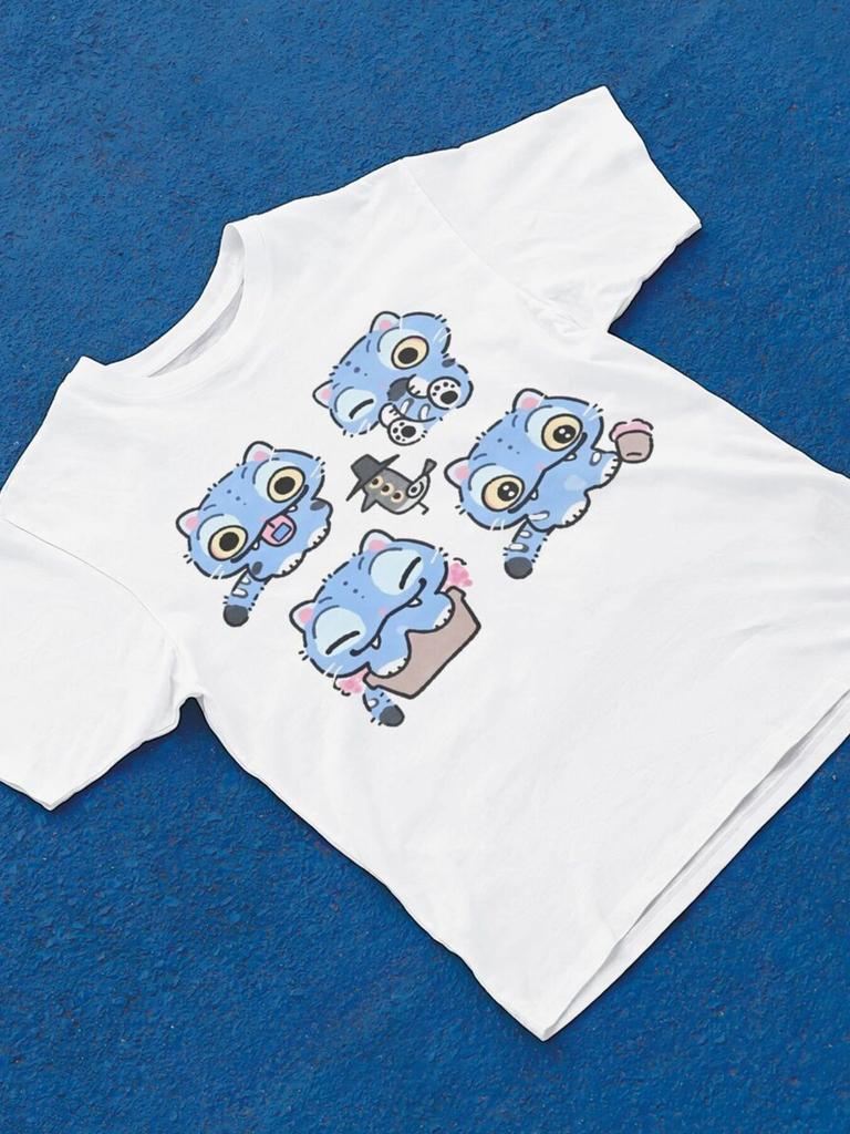 Men Oversize T Shirt Cartoon Kpokp Casual Graphic T-shirt Short Sleeve Round Neck Summer Short Sleeve Top Printed Sports