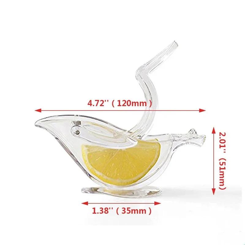 Home Manual Lemon Squeezer Kitchen Fruit Mini Manual Juicer Bird Shape Transparent Outdoor Portable Lemon Juice Press Reusable