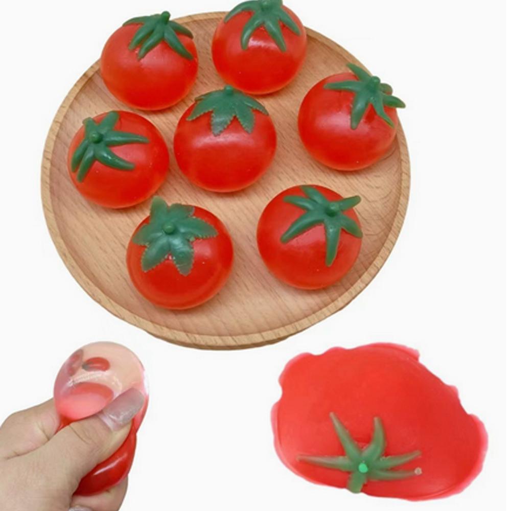 Creative Prank Tomato Venting Ball Squeezing Decompression Venting Toy Fun Stress Relief Gag Gift