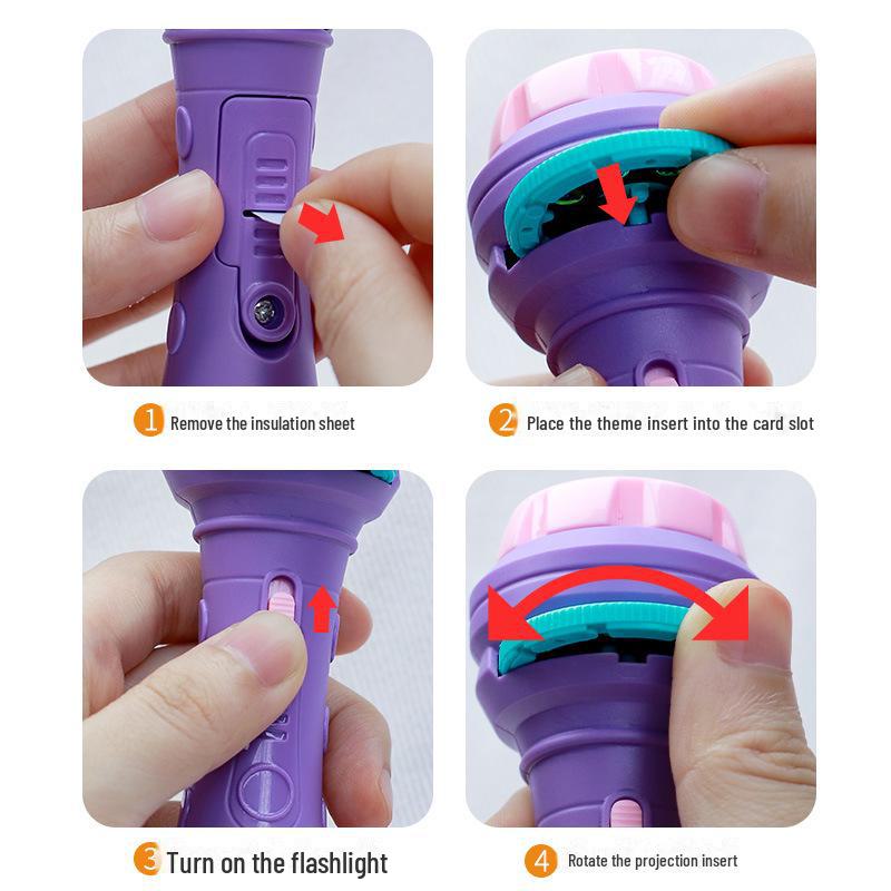 Luminous Projection Flashlight for Early Education - Children's Cognitive Light-up Toy