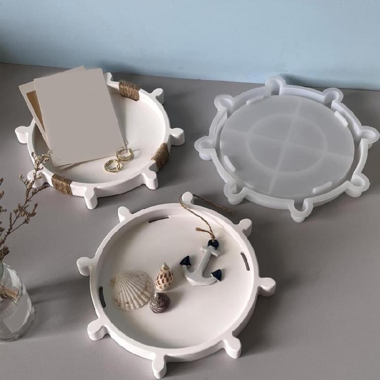 Segeln Ruder Form Harz Tablett Gussformen für Epoxidharz Schmucktablett Kerzenhalter Ruder Form Harzplatte Silikon Gussformen