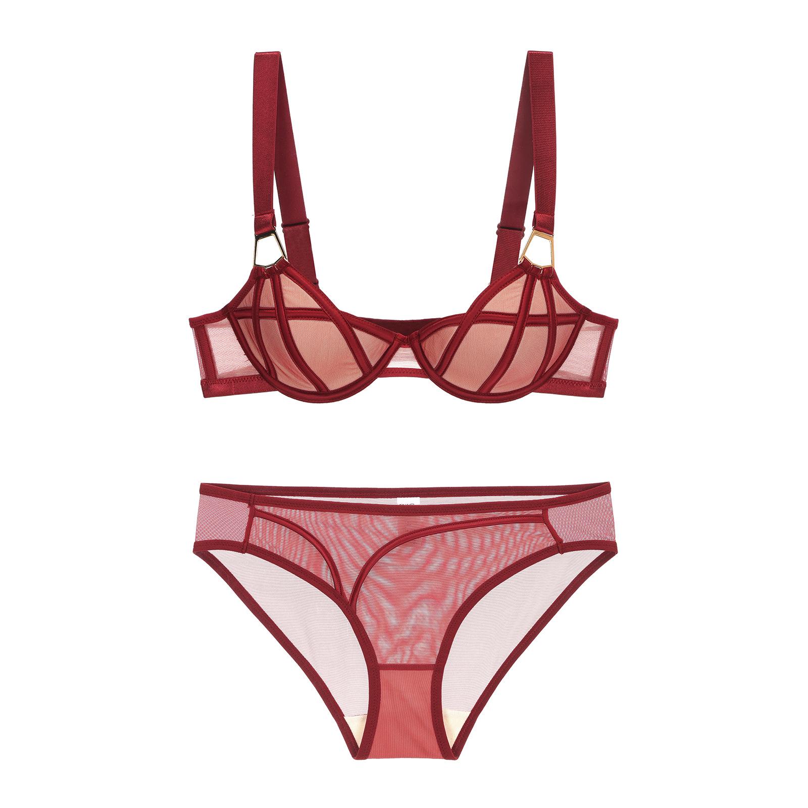 

Европейское и американское французское нижнее белье: Сексуальный, удобный бюстгальтер пуш-ап с мягкой косточкой и дышащим дизайном против провисания Panties-S вино красного