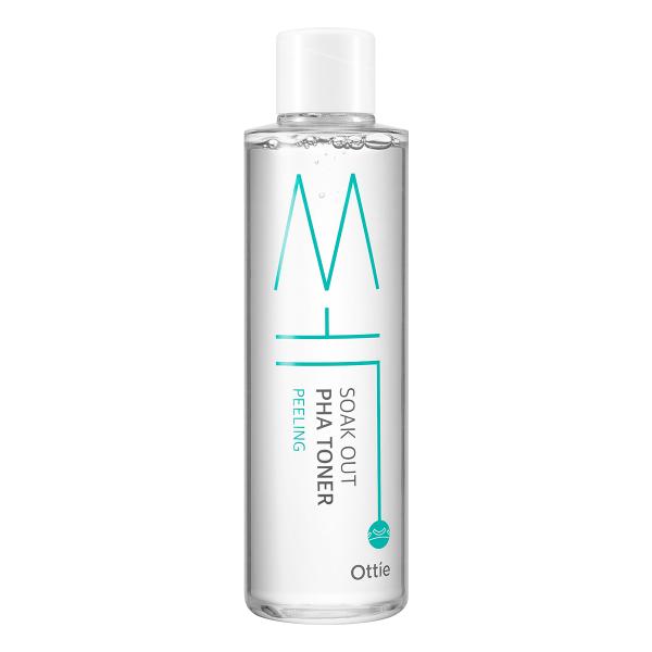 

Тонер-пілінг для обличчя з кислотами Ottie Soak Out PHA Toner 210 мл (8809276016454)