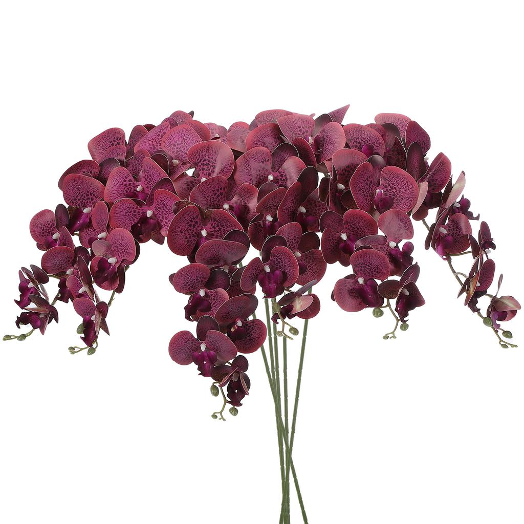 6pcs Artificial Orchid Stems 41" 9 Heads Faux Phalaenopsis Flowers Real Touch Fake Orchid Flower Branch for Vase Home Wedding