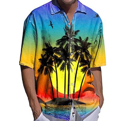 Men's Coconut Tree  3D Print Shirt Button Up Shirt Casual Shirt Summer Shirt Short Sleeve Daily Vacation Clothing
